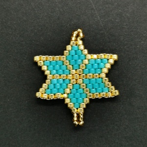 Beaded Ornaments - Small Star - Turquoise